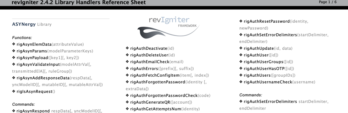revIgniter Library Reference